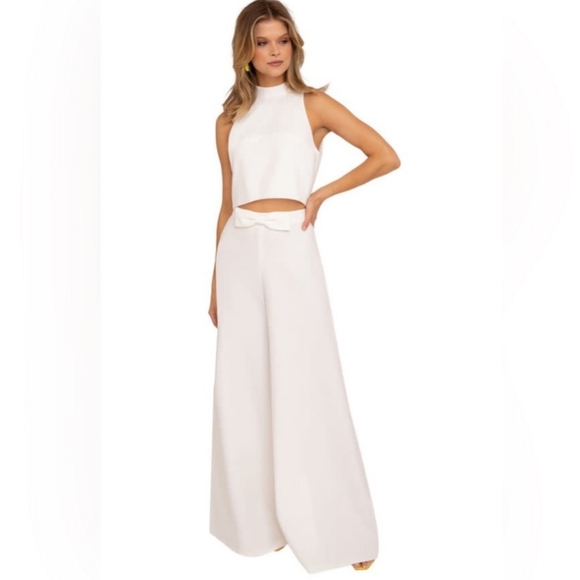 SOLD DO NoT BUY lack Halo White High Rise Wide Leg Pants Wedding - Picture 1 of 11